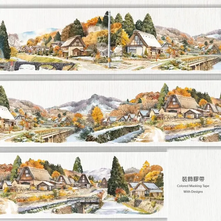 

Washi Pet Tape 1 Loop Sample Sticker Shinagawa Day, Autumn Breath Landscaping Collage Journal Mobile Phone Back Card DIY 2.27