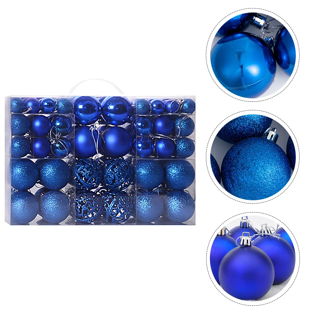 

100 Pcs Christmas Decorations Ball Adornment Party Supply Xmas Tree Pendant Blue Hangings