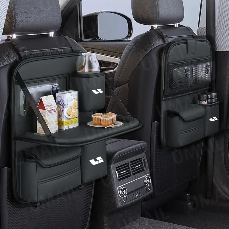 Car Seat Back Storage Bag for Kids with Foldable Dining Table Tray Backseat Organizer For LEADING IDEAL L6 L7 L8 L9 Li ONE MEG