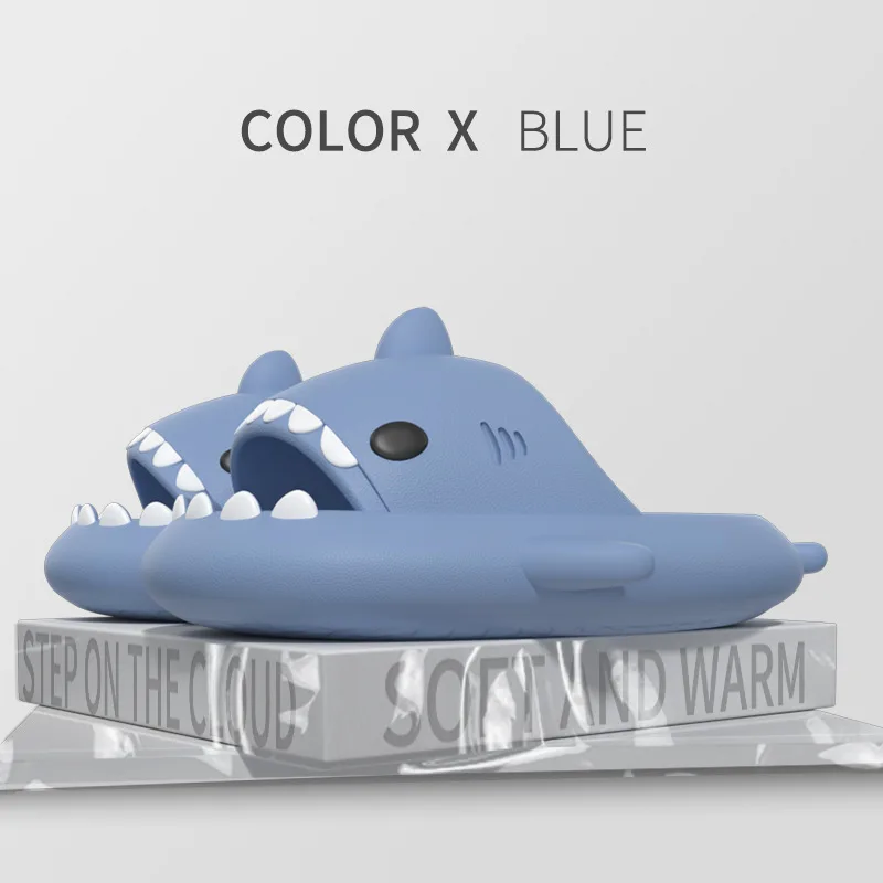 New Cute Shark Slippers Platform Women Men Indoor Bathroom Slides Couples Summer Shoes Soft Light Beach Flip Flops Shark Sandals