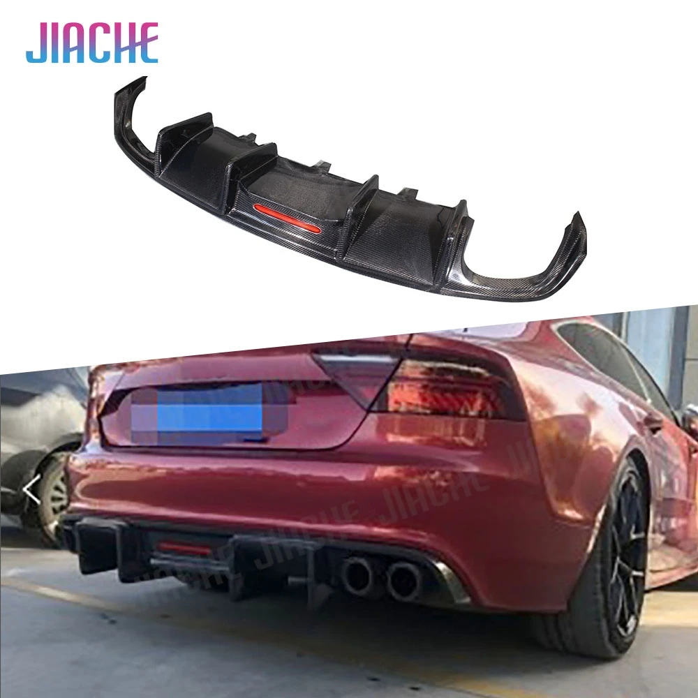 Carbon Fiber Rear Lip Diffuser Spoiler For Audi A7 S7 Sline Sport 2012- 2018 Car Bumper Protector Car Styling 