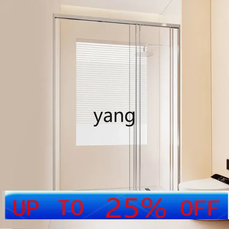 LTT minimalist three linkage shower room bathroom one-character dry and wet separation partition sinking sliding door