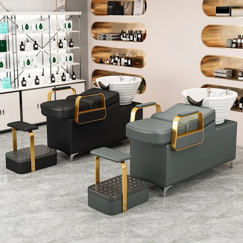 Nordic Shower Shampoo Chairs Modern Barber Shop Portable Haircutting Shampoo Bed Artifact Salon Furniture Silla Peluqueria FYSC