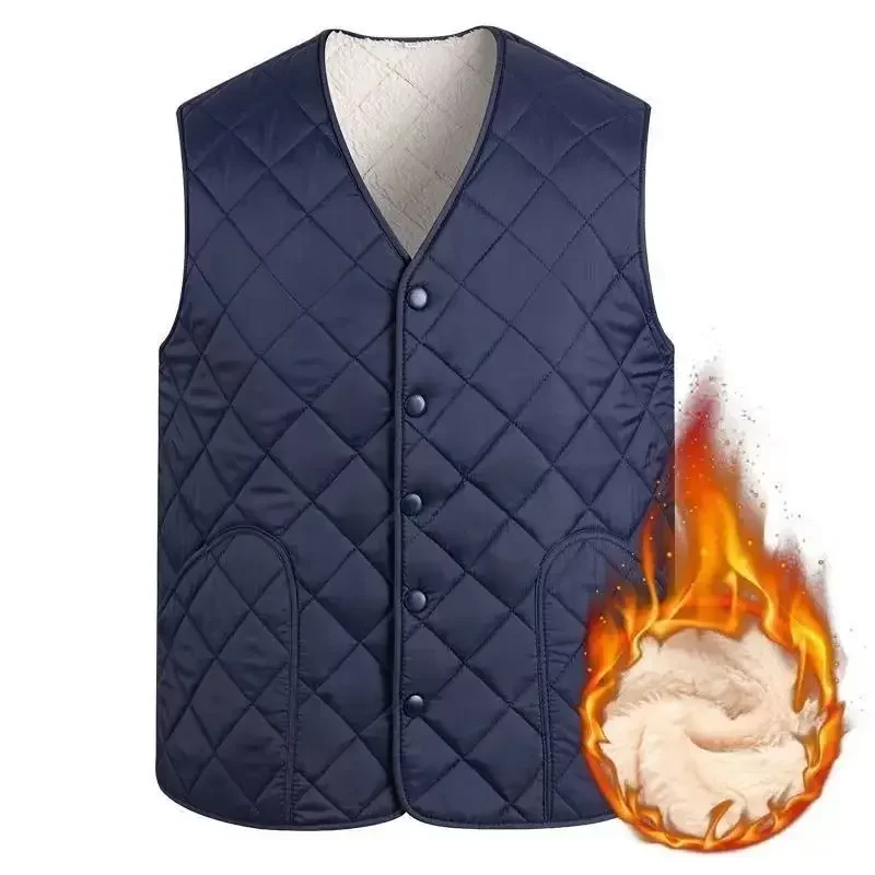 Vests Jacket Men Autumn Winter Fleece Sleeveless Jackets Men Clothing Waist Coat Fashion Solid Waistcoat Clothing Plus Size 6XL