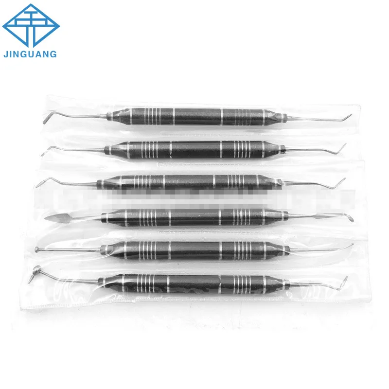 High-end 6Pcs/Set Dental Resin Filler Autoclavable Reusable Aesthetic Restoration Kit Titanium Plated Dentist Tools