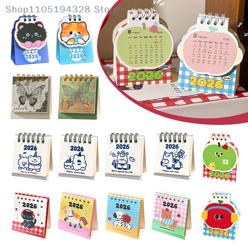 [FN] 2026 الحصان العام البسيطة أجندة مكتبية /رزنامة مكتبية الكرتون المحمولة لفائف التقويم الشهري مخطط مكتب وديكور المنزل هدية السنة الجديدة