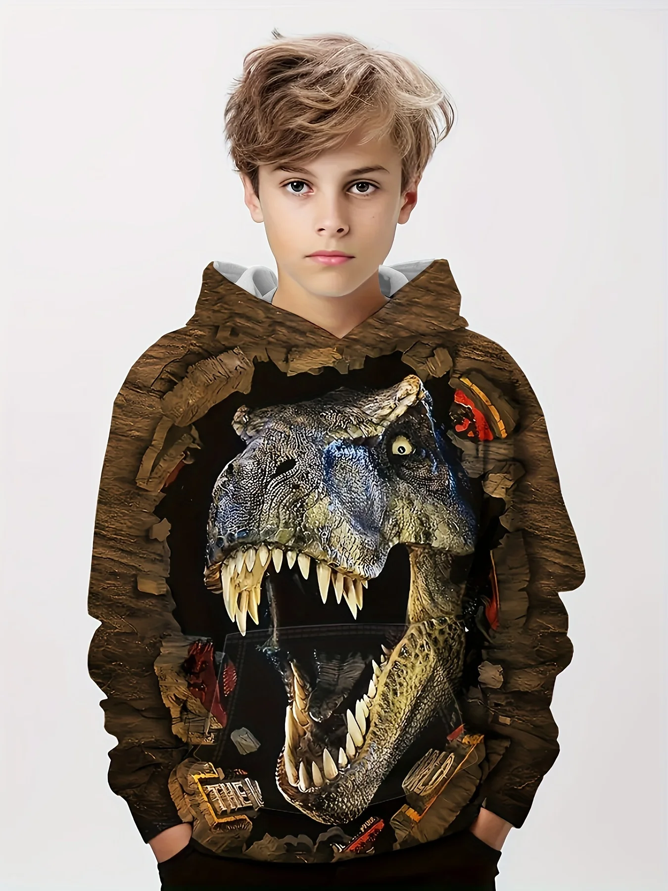 Hoodies Animal Dinosaur Pattern 3D Print Sweatshirts Boys Girls Harajuku Hooded Sweatshirt kids Fashion Coat Children Tracksuits