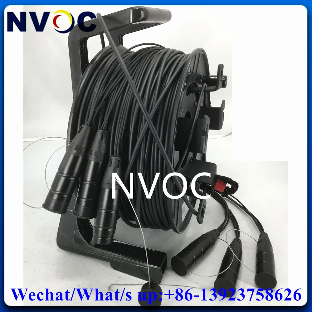 300M 12F SM G657A1 12Cores SM Outdoor Armored PDSC Fiber Optic Cable Patch Cord Connector Portector With PCD380 Coil/Reel