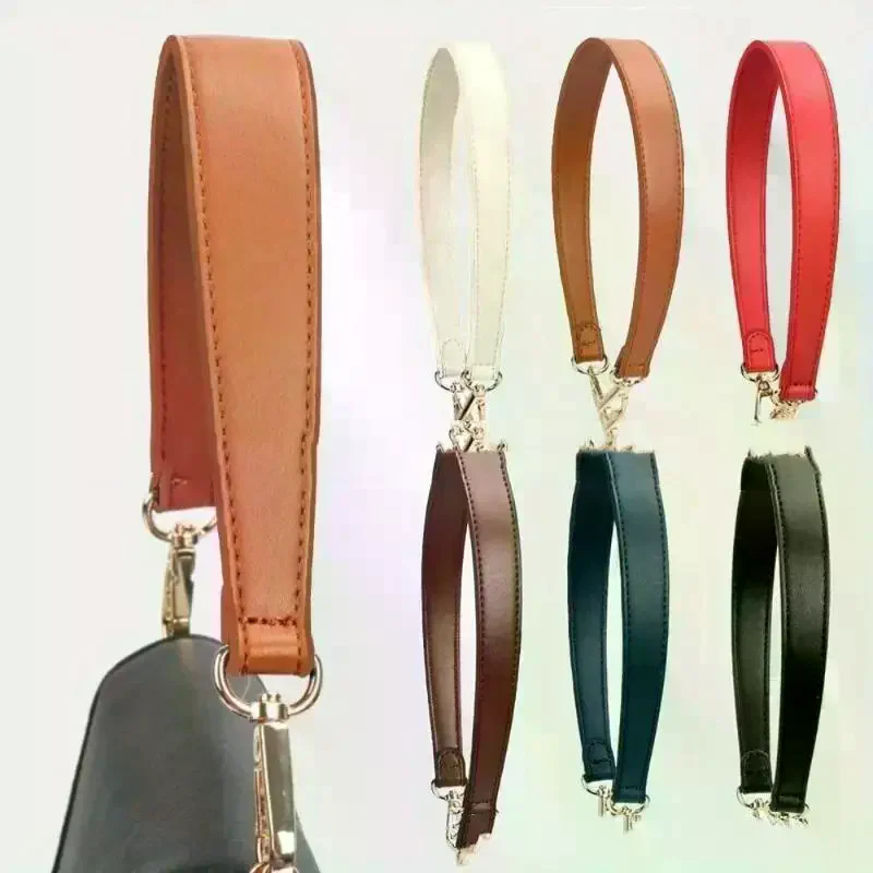 Artificial Leather Bag Strap Handbags Handles For Handbag Short Bag Strap Purse Strap Golden Buckle Replacement Bag Belt