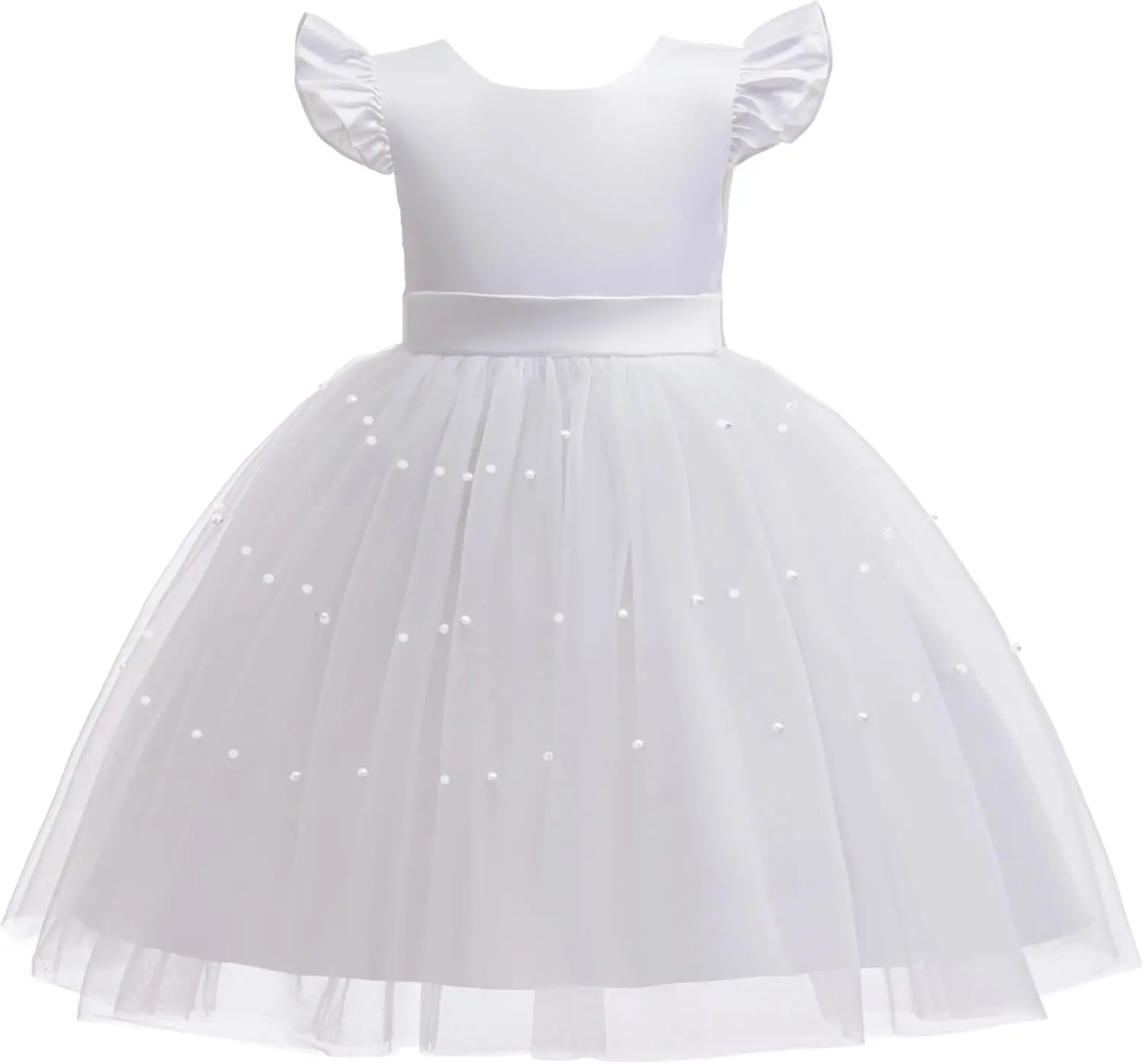 Flower Girl Chiffon Dress Children's Bridesmaid Wedding Party,Birthday Communion Princess TutuDress,Elegant Formal Occasion Gown