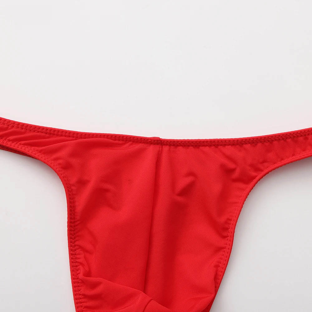 

Men Underwear Comfortable Ice Silk Breathable Smooth G-String U Convex Pouch Bikini Thong Man Lingerie Briefs