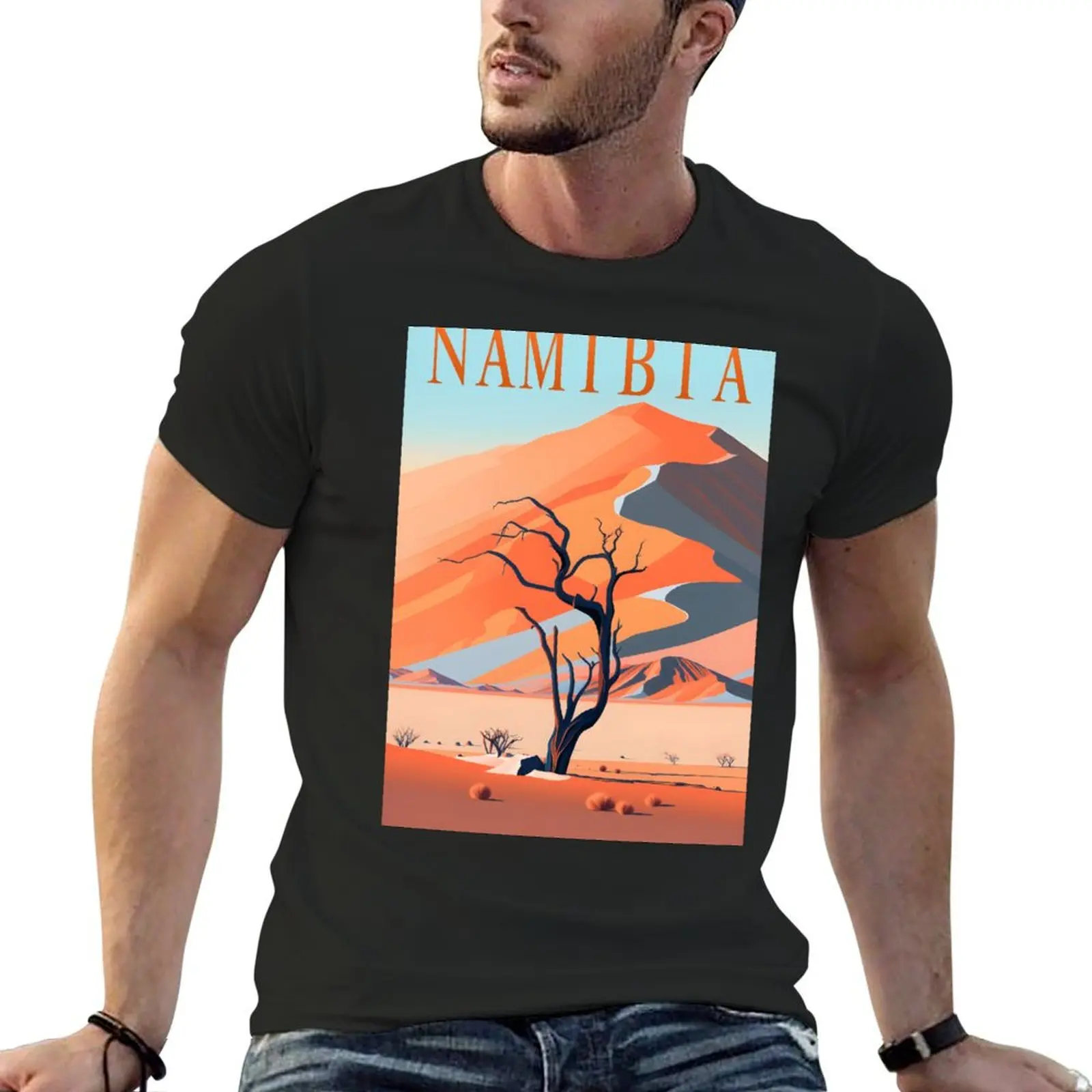 Namibia Deadvlei desert gift T-shirt customs design your own heavyweights sports fans customizeds mens graphic t-shirts pack