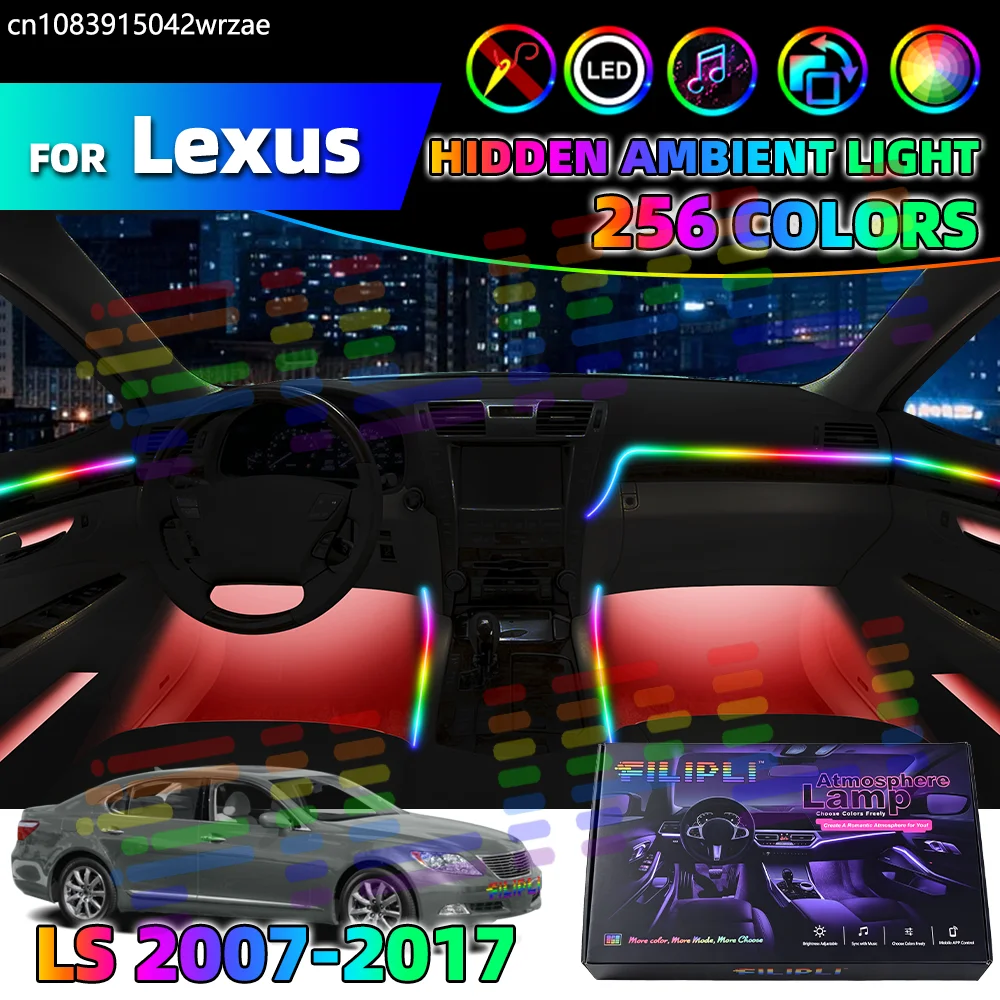 

14 in 1 For Lexus LS 2007-2017 Years Car Interior Ambient Lights Strips Breathing Lighting Kit App Control Auto LED strips