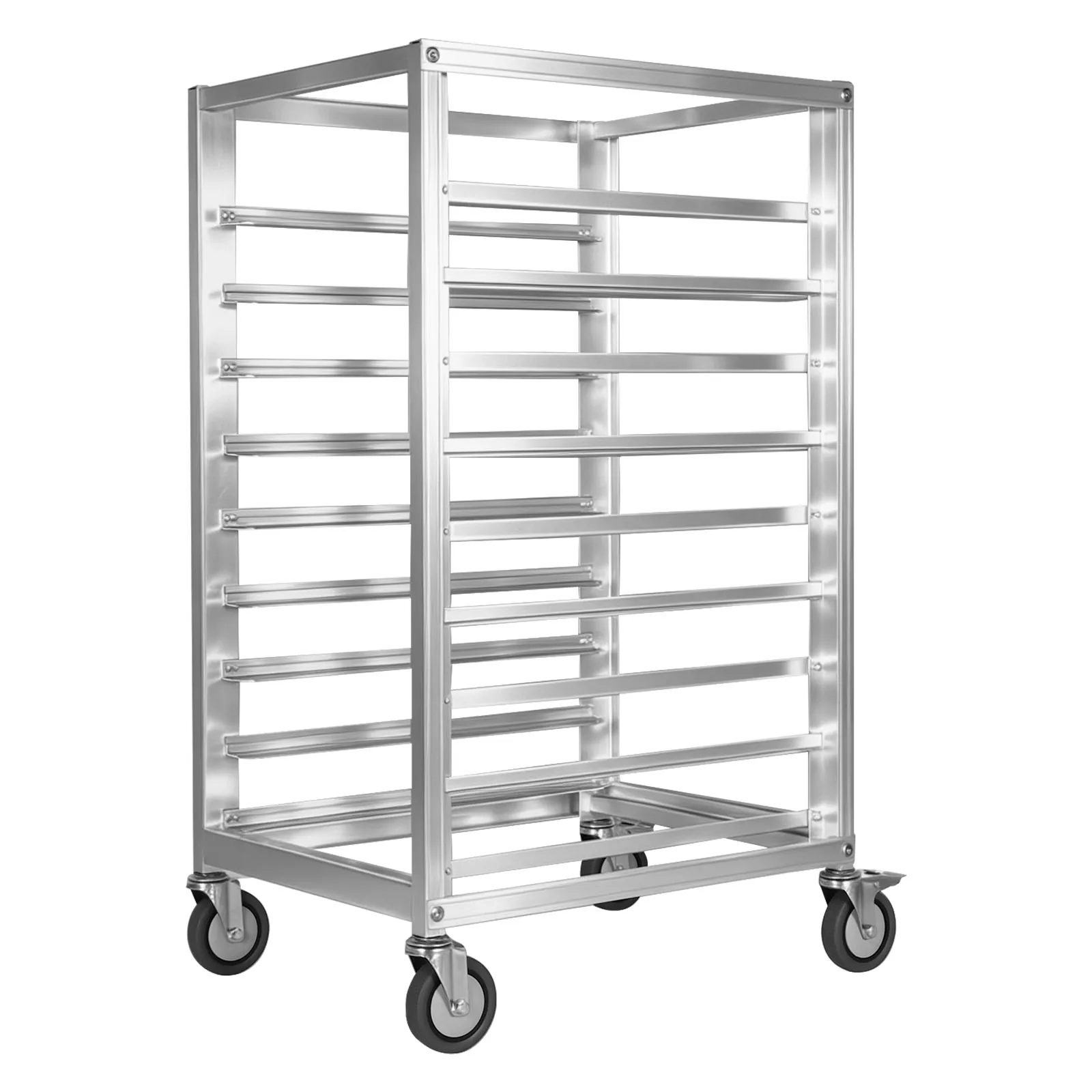 

9 Tier 3 Inch Spacing Aluminium Commercial Bun Rack with Wheels Storage Cooling Sheet Pan Rack for Restaurant Cafeteria Pizzeria