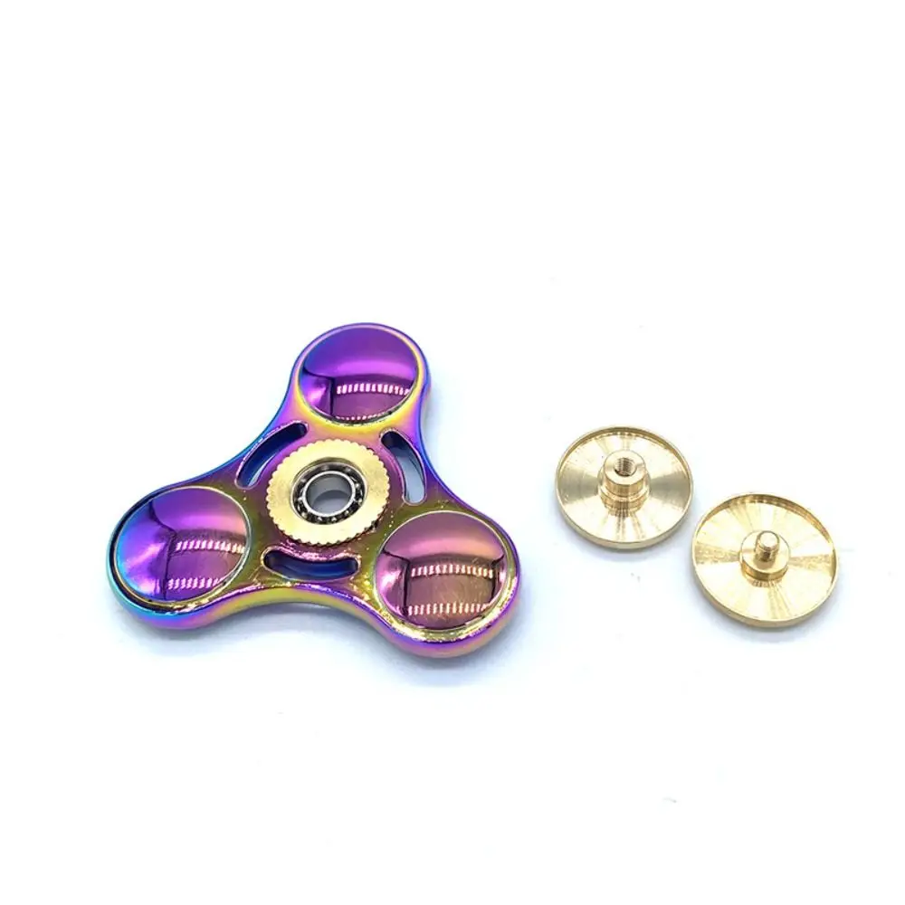 Giroscopio con punta delle dita con cappuccio in rame Placcatura colorata UFO Spinner a mano Interessante giocattolo educativo con punta delle dita Regali per bambini