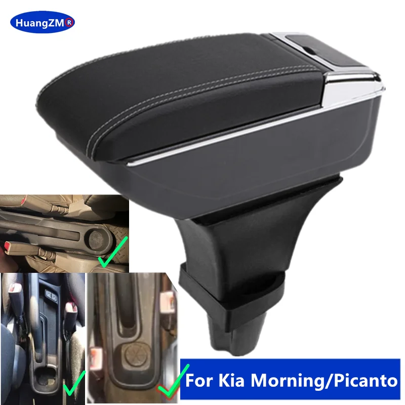 For Kia Morning Armrest box For Kia Picanto Car Armrest box Central storage Box Interior Dedicated Retrofit Car Accessories