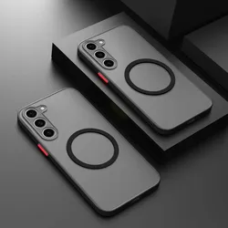 Magsafe Wireless Charge Case For Samsung Galaxy S20 S21 S22 S23 FE S24 Plus S24Ultra Shockproof Matte Clear Back Cover Cases