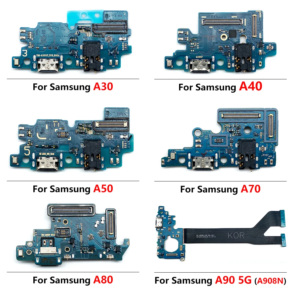 NEW For Samsung A10 A20 A30 A40 A50 A70 A80 A90 5G USB Charger Charging Port Dock Plug Connector Microphone Board Flex Cables