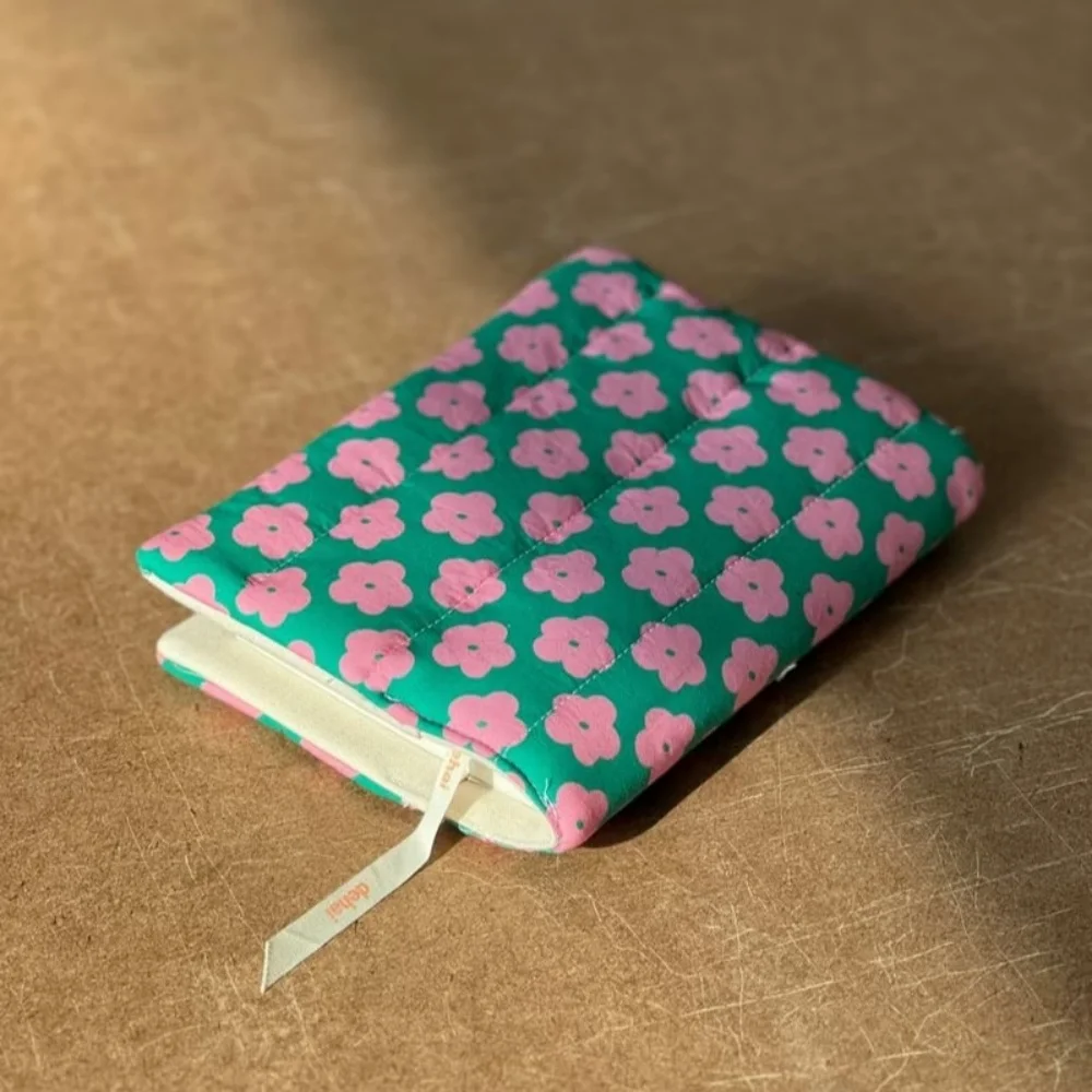 A5 Polyester Patchwork Book Cover Floral Design Versatile Storage Bookcase Fabric Art Spring Summer Essential for Book Lovers - view 5