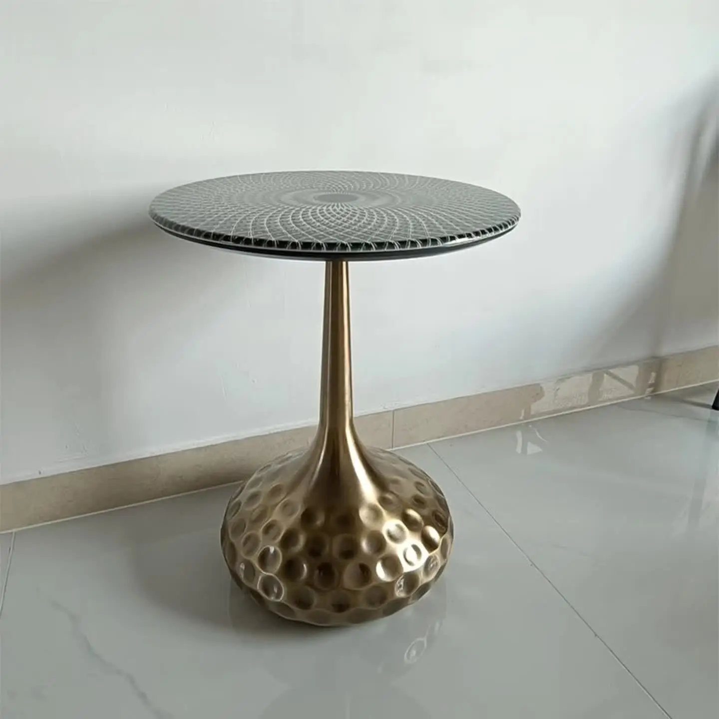 Light luxury microcrystalline stone edge few balcony small tea table small apartment high-end small coffee