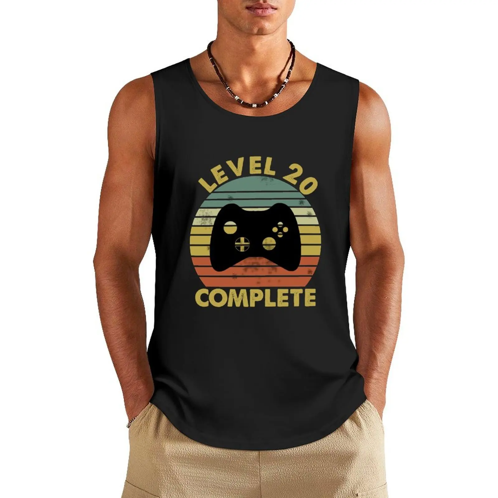 

Level 20 Complete Vintage Video Gamer 20 Birthday Gift T-Shirt Tank Top Men's t shirt anime