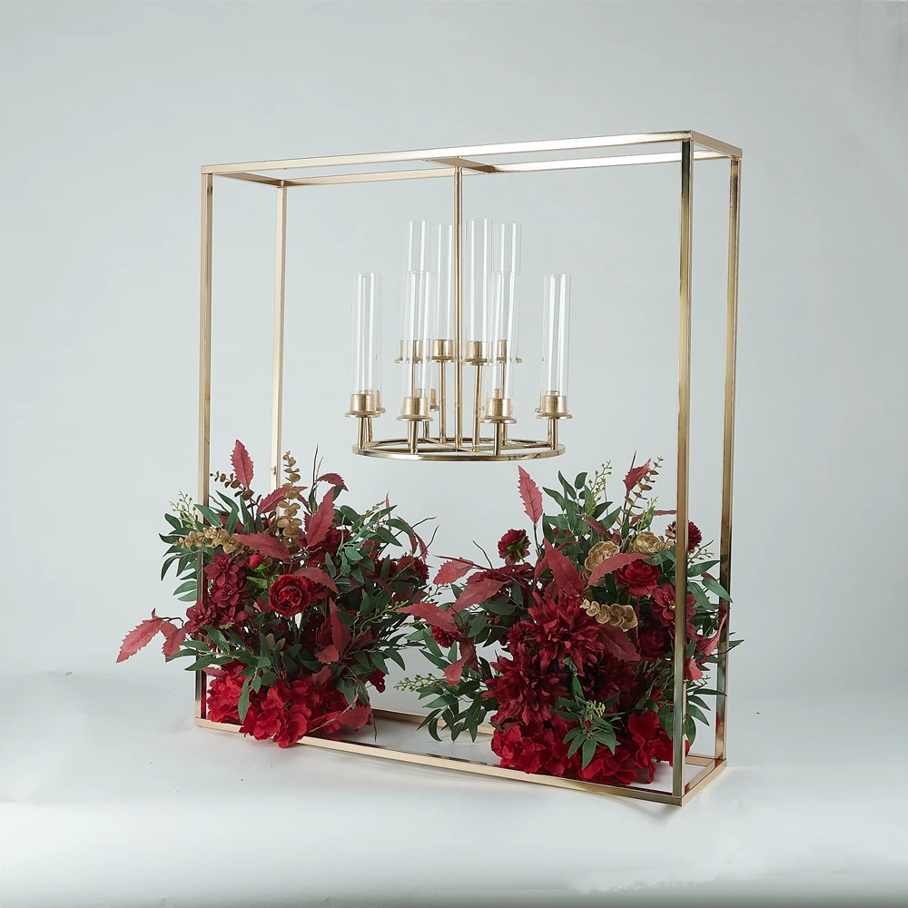 Goldener Metall-Kerzenleuchter für Hochzeitstische, Kerzenständer, Tischdekoration für Partys, Vasen, Events, DIY-Dekoration, 2 Stück, 4 Stück – Detail 2