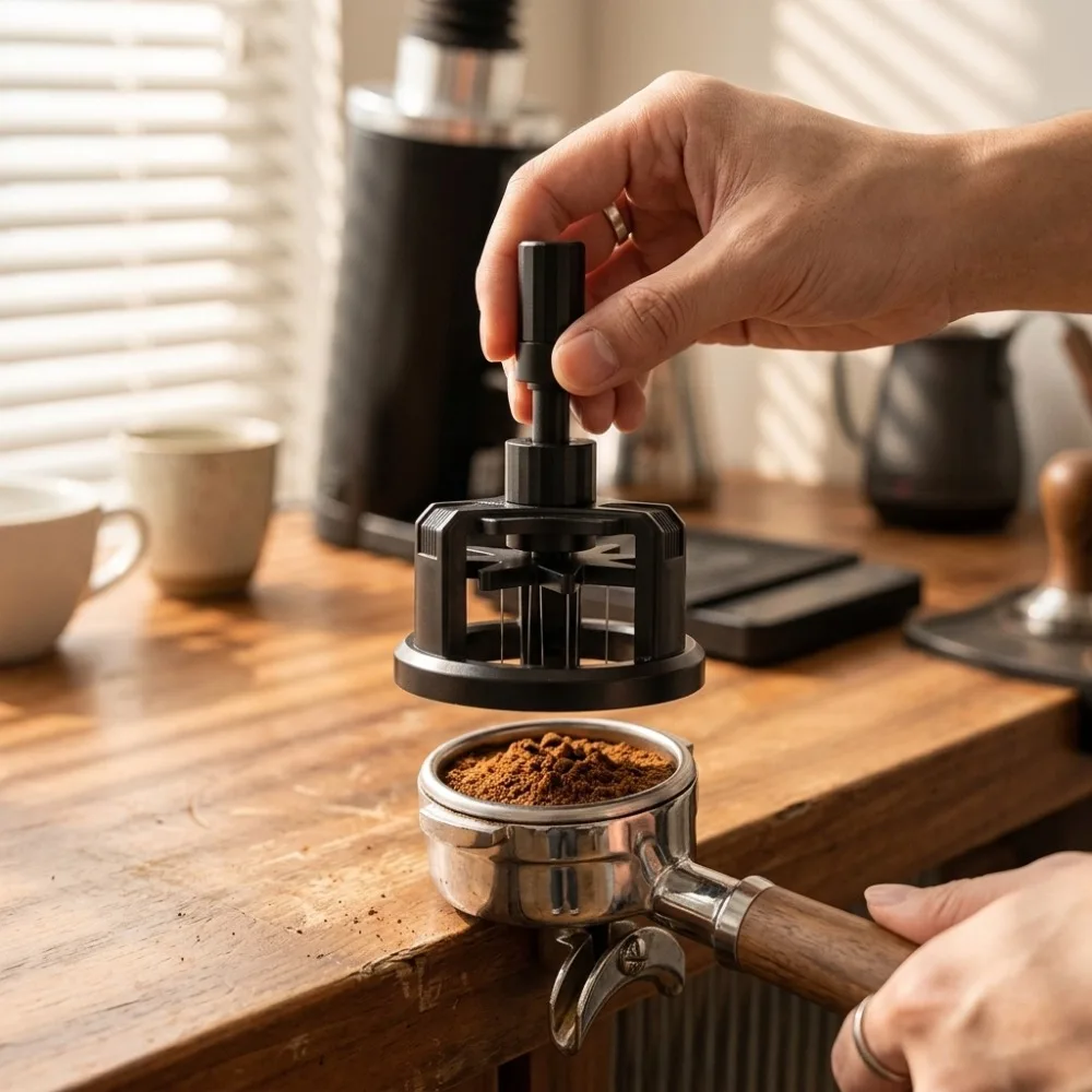 Herramienta Magnética Rotatoria WDT de 51/53/58 mm, Distribuidor de Agujas para Espresso, Accesorios para Baristas de Café