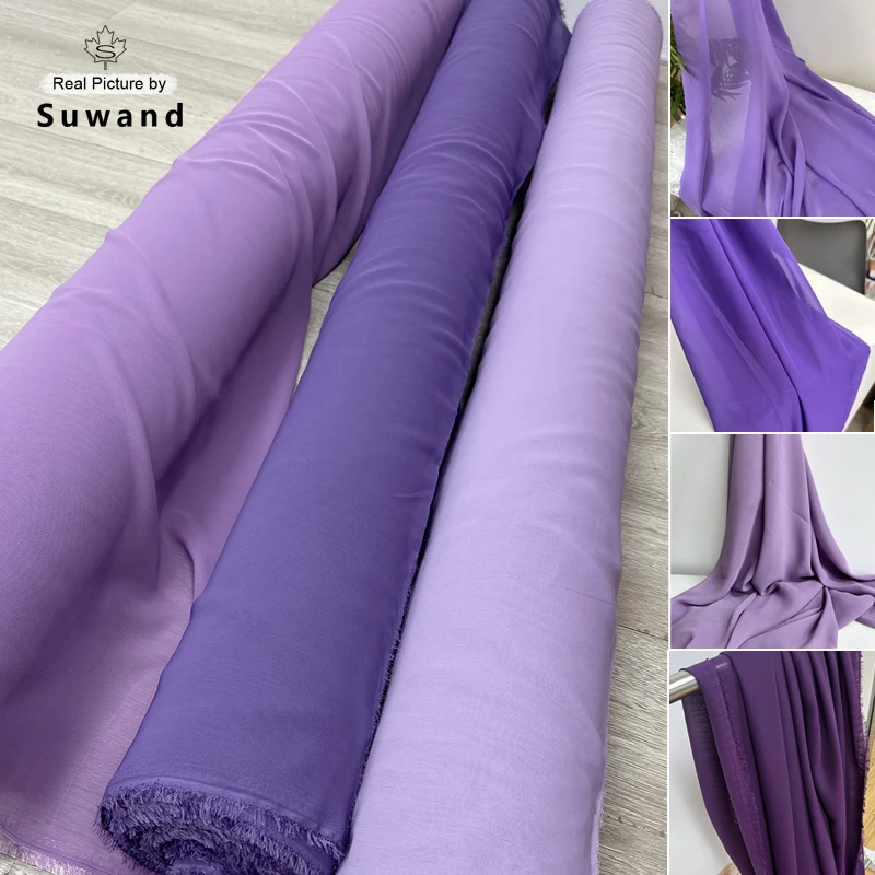 Soft Purple Lilac Grape Chiffon Fabric for Apparel Bridal Party Decoration Georgette Backdrops Curtains Dress Cloth DIY Material