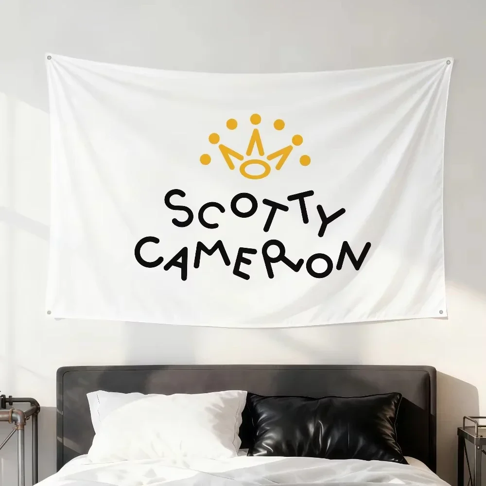 2D FLAT Modisches Cooles Schwarzes Lustiges S-ScottyS C-Camerons Flaggen-Banner für Zimmer, Wohnheim, Camp, Party, Bar, Wanddekoration, Zuhause, Wandbehang – Detail 3
