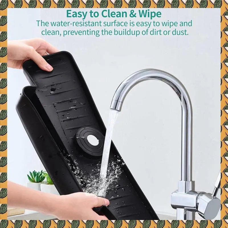 

A77I Силиконовый брызговик для смесителя, брызговик для кухонной мойки, улучшенный лоток для улавливания воды на смеситель (серый), простая установка, простота в использовании