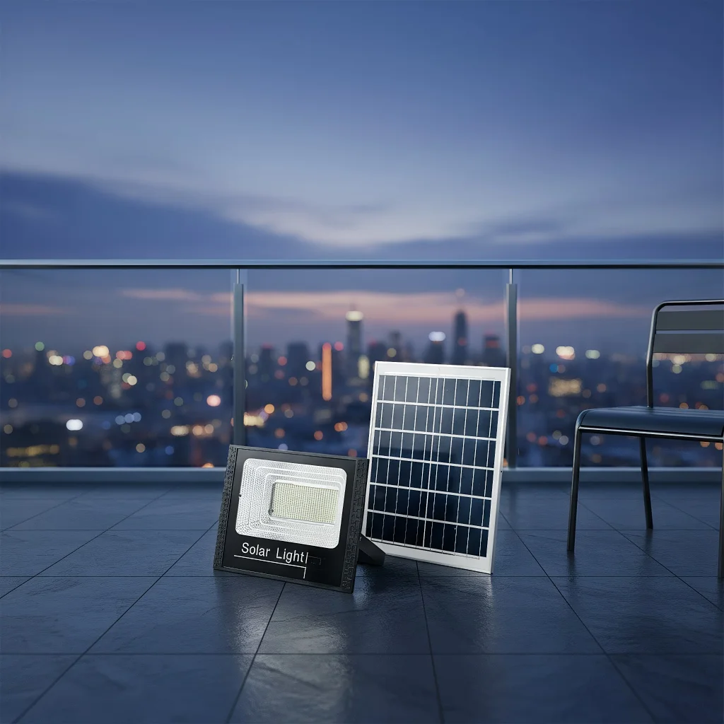 

Waterproof 100W LED Solar Flood Light, High Brightness Spotlight with Remote Control for Yard