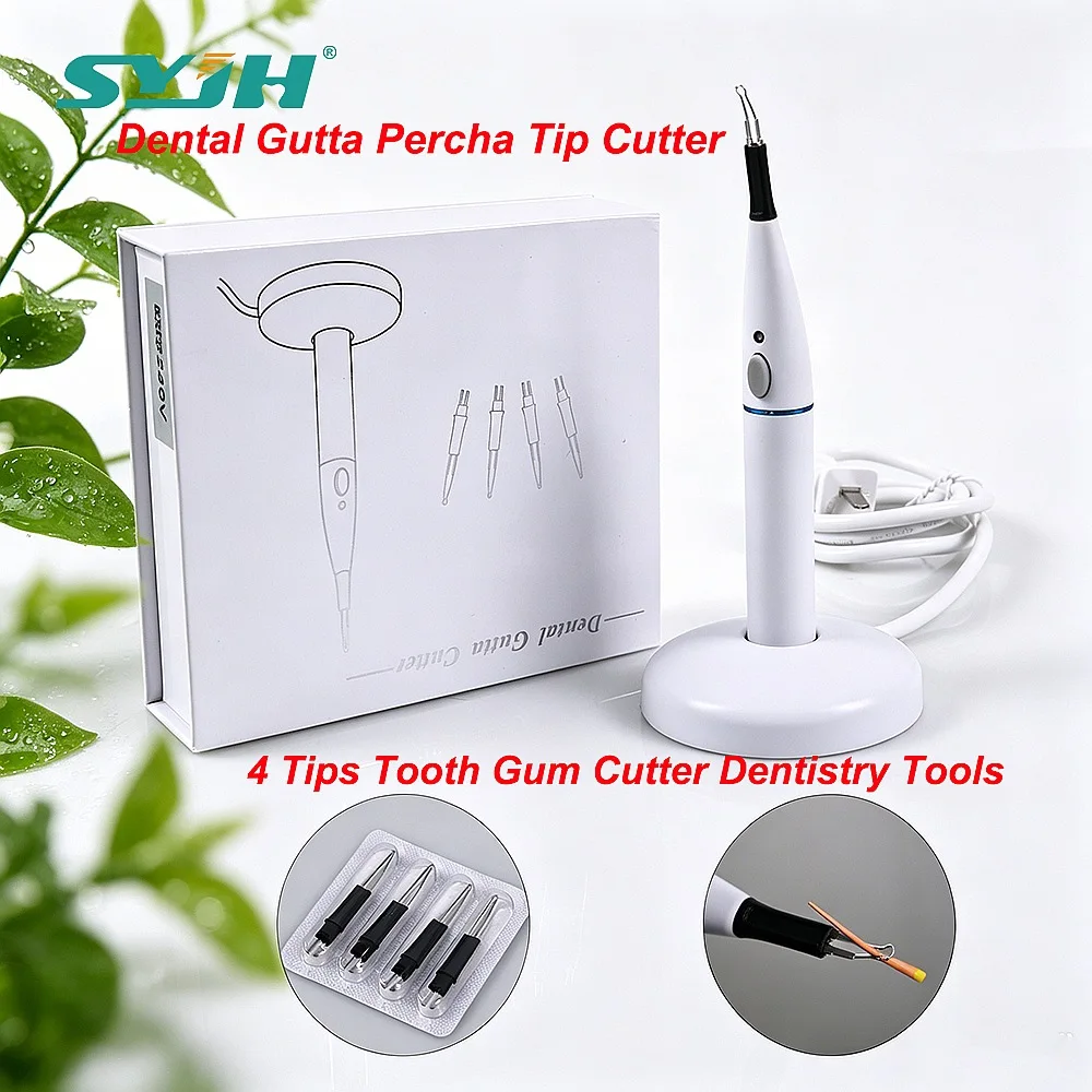 Dentals Gutta Percha Cutter Wireless Charging Socket Heating System 4 Tips Oral Hygiene Equipment