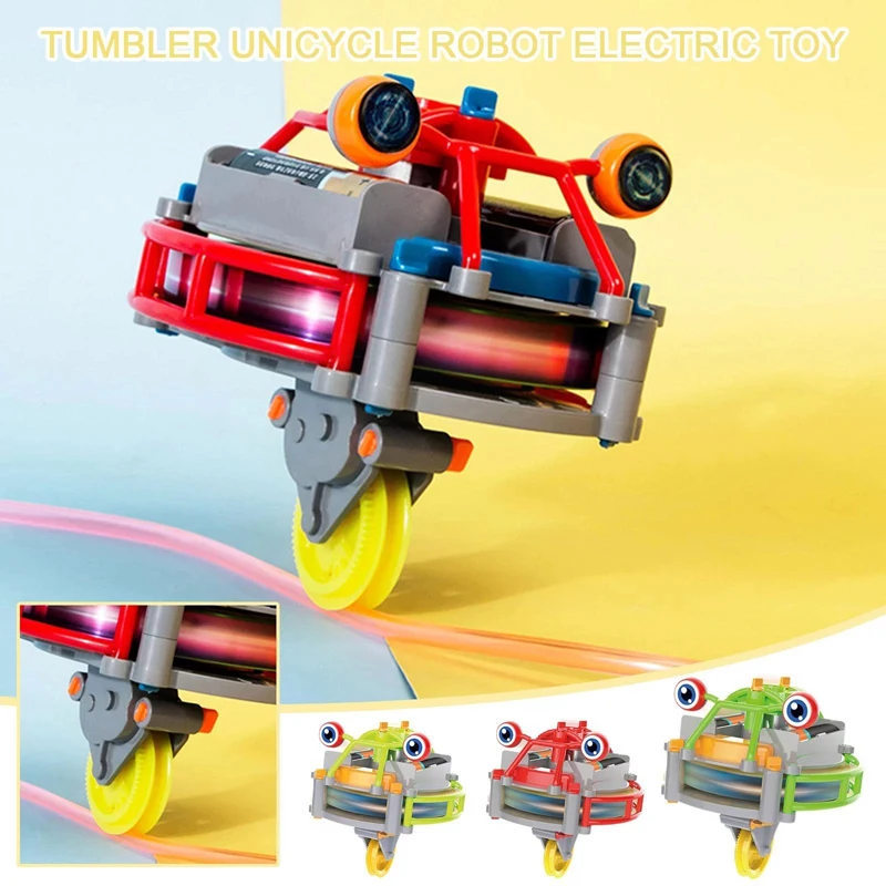 Robot bracelet toy flipper unicycle luminous gyroscope dual variable self balancing bracelet toy car