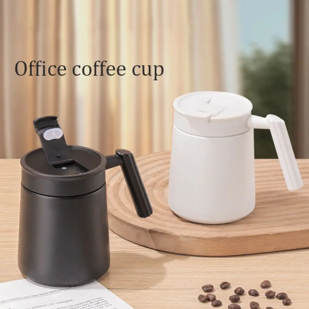 

Чайная кружка, однотонная изолированная кофейная кружка, простая чашка из нержавеющей стали 500 мл, герметичная портативная кружка с ручкой для офиса/школы