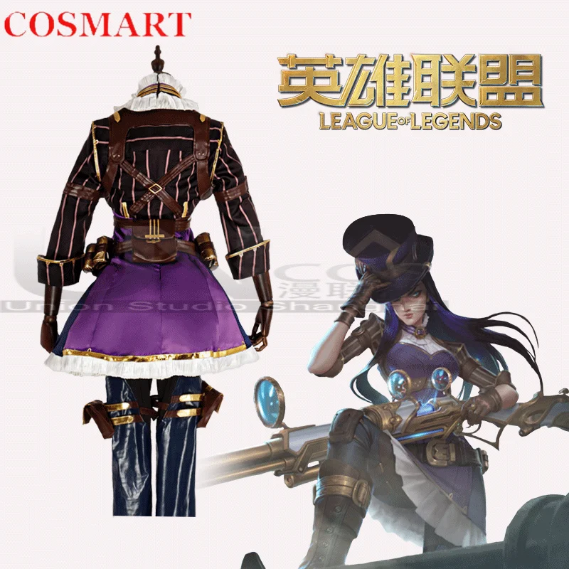 COSMART Anime Lol  Caitlyn Subdue Cosplay Costume Cos Game Anime Party Uniform Hallowen Play Role Clothes Clothing