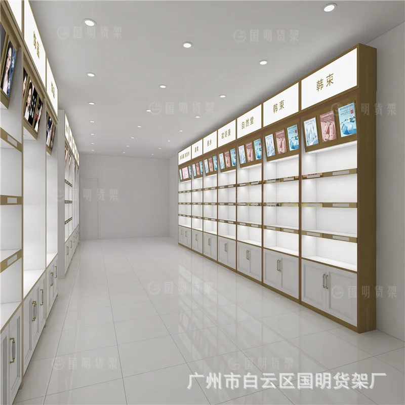 Cosmetics Display Cabinet Product Sample Multi-layer Shelf Nail Art Beauty Nakajima Display Glass Counter