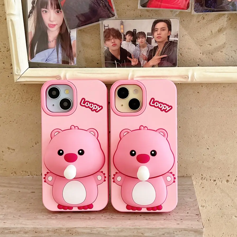 Cute Zanmang Loopy Cartoon IPhone Case Kawaii Blow Bubbles Anime Beaver IPhone16 15pro 14promax Anti Drop 13 Cases Girl Gifts