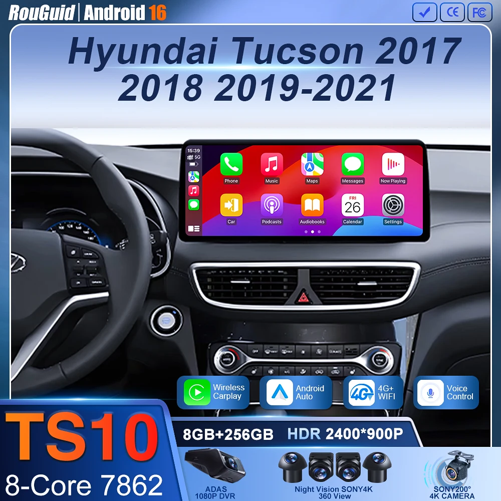 Android 16 For Hyundai Tucson 20172018 2019 2020 2021 Multimedia Stereo Car Radio Player Navigation GPS Head Unit QLED Screen