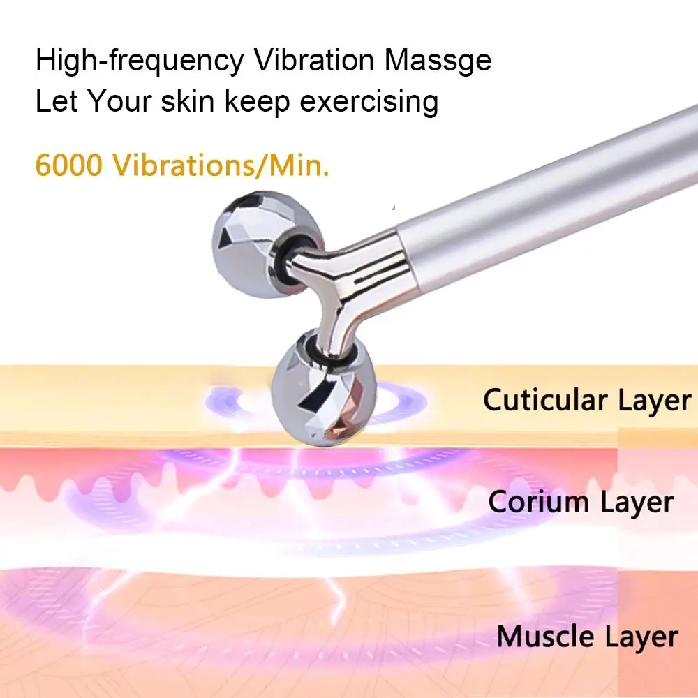 3D Roller Massager Vibration Beauty Bar Massage Stick Smooth Waterproof