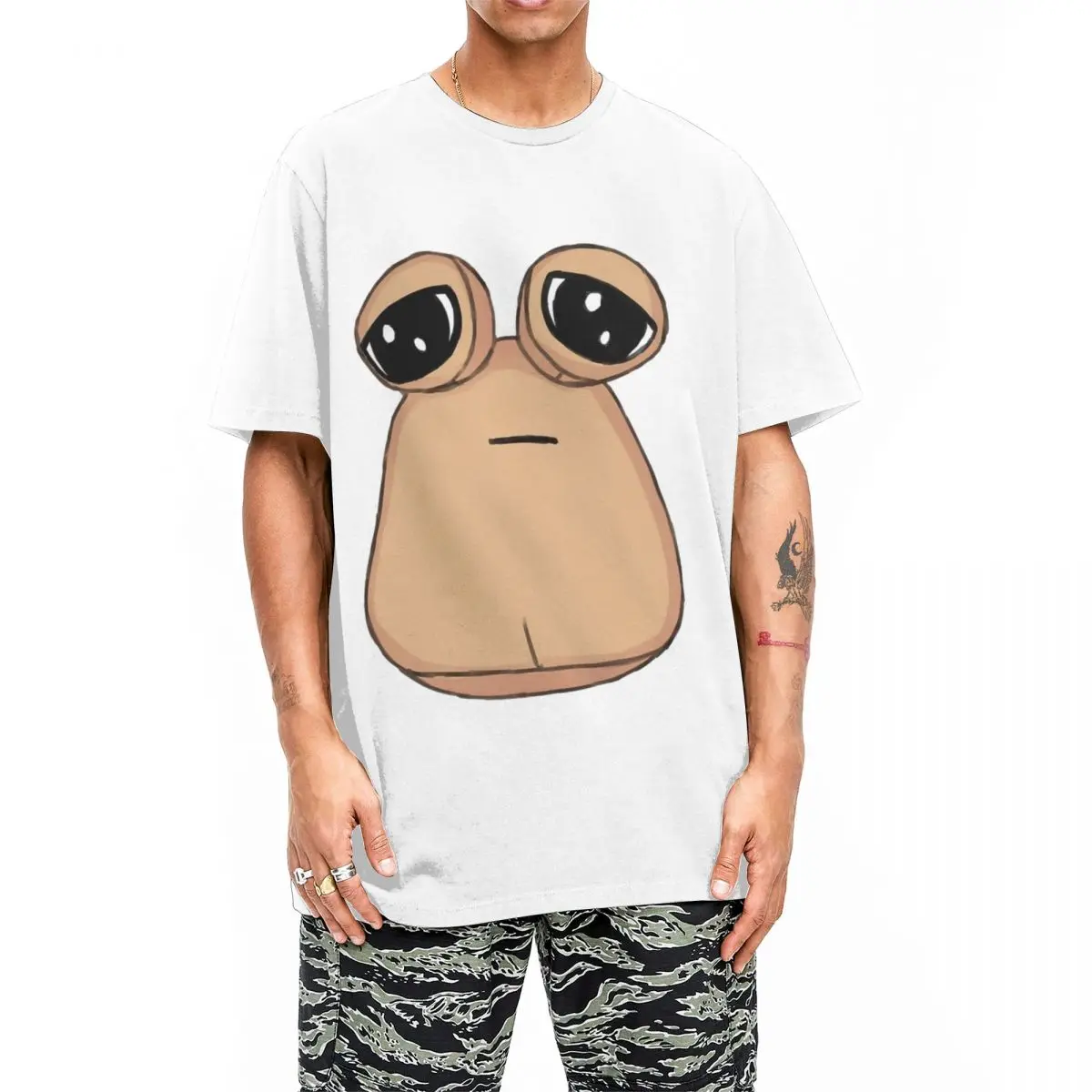 Neglected Pou My Pet Alien Merch T-Shirt for Men Women The Maw Anime Game Awesome Cotton All Seasons Clothing