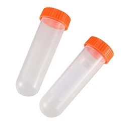 25Pcs 50ml Plastic Centrifuge Tube Screw Cap Round Bottom Centrifuge Test Tube Laboratory Sample Analysis Vial Reagent Bottle