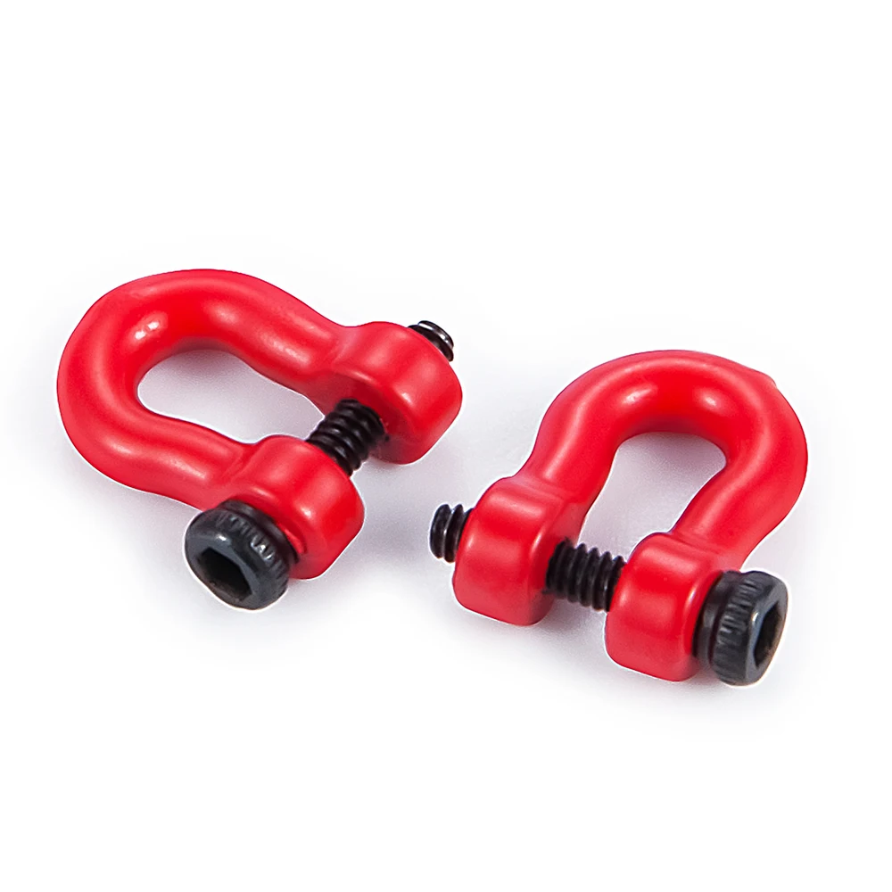 YEAHRUN 2Pcs 1/18 Metal Trailer Hook Hitch Tow Shackle for TRX-4M Bronco Defender 1/18 RC Crawler Car Model Parts Accessories