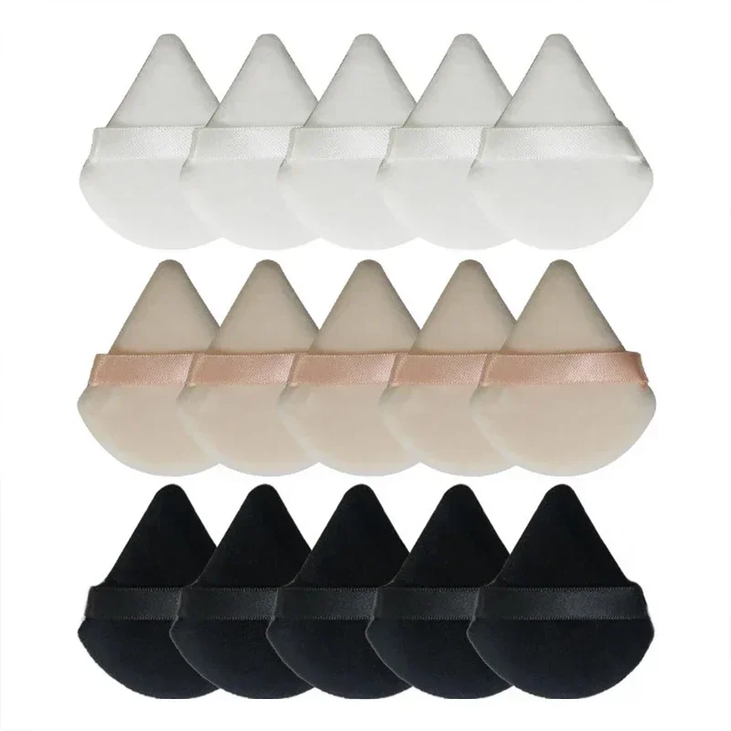 12/6/2pcs Triangle Velvet Powder Puff Soft Cotton Cosmetics Powder Puff Foundation Sponge Washable Puff Makeup Powder Pads