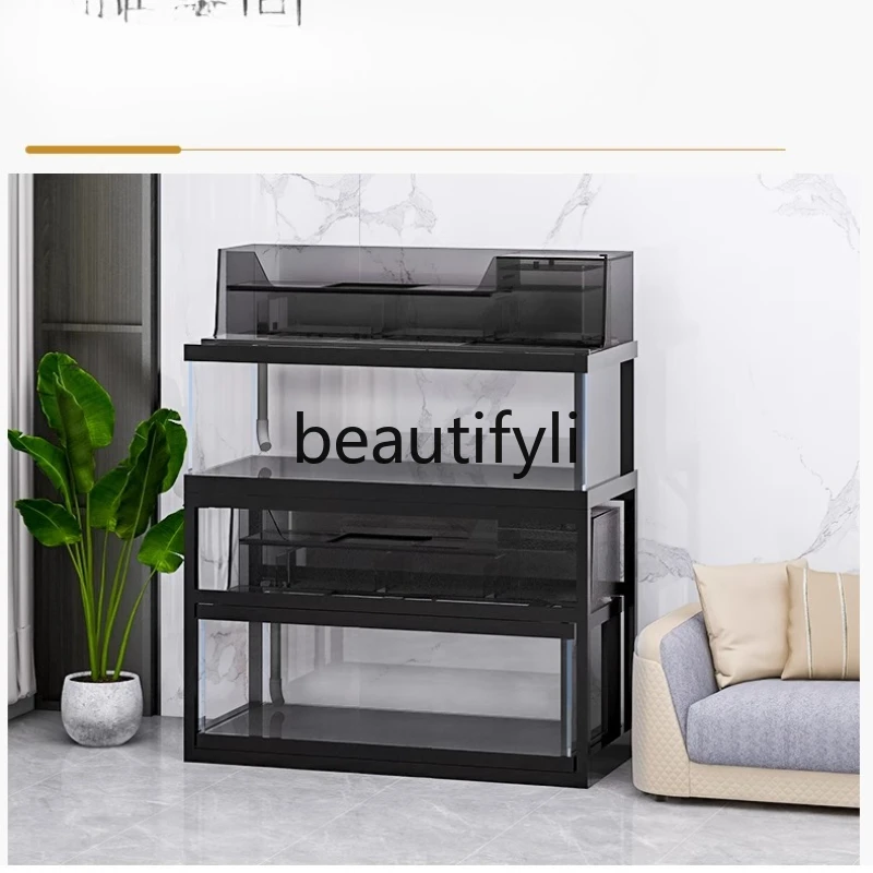 

Large Fish Tank for Living Room Home Office Ultra Clear No Water Change Needed Double Layer Arowana Fish Tank Glass
