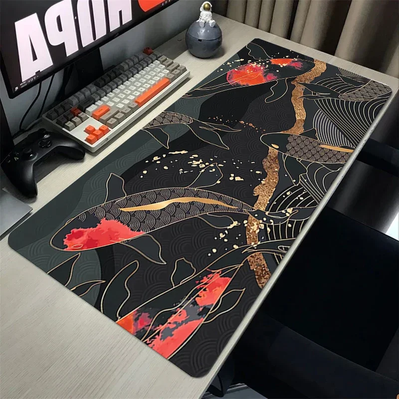 

Extended Pad Chinese Fish Wave Pc Gaming Accessories Gamer Keyboard Mouse Mats Rubber Mat Deskmat Mausepad Mousepad Cabinet Pads