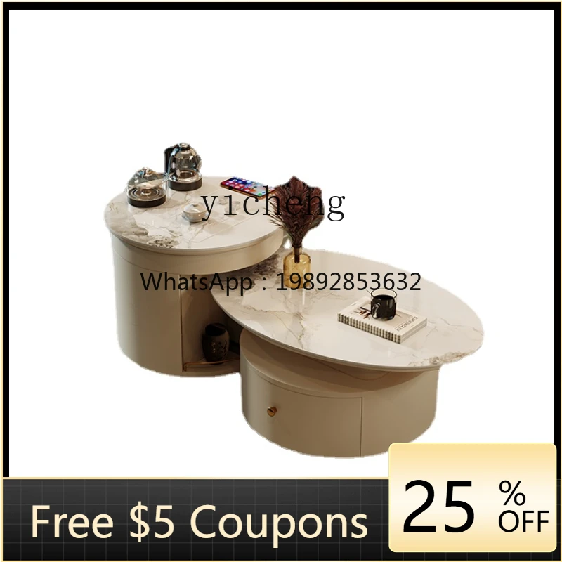 

ZXl Simple Home Stone Plate with Tea Making Kung Fu Tea Table Size round Combination Movable Integrated