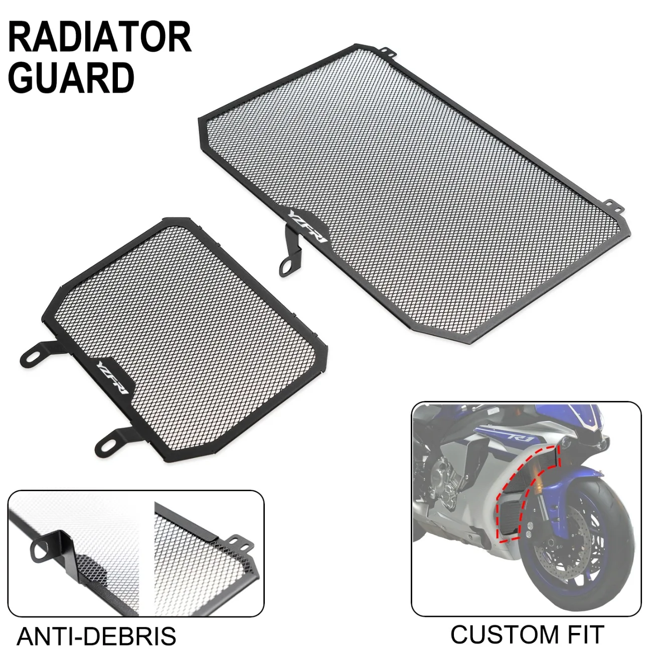for yamaha yzf r1 r1m r1s 2015 -2021 Motorcycle Radiator Grille Guard Enhanced Protection Anti debris with Metal Mesh