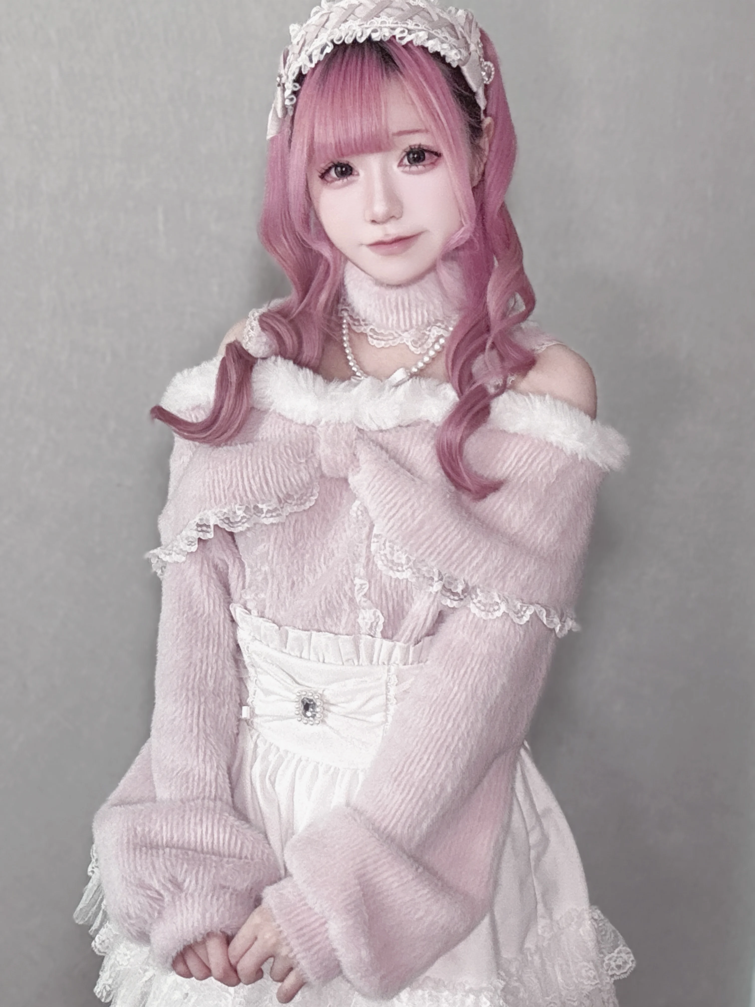 الأصلي اليابانية الألغام ثقافة فرعية خارج الكتف سترة تنورة مجموعة الخريف 2025 الفتيات الحلو كبير القوس الدانتيل اللؤلؤ تنورة علوية للنساء