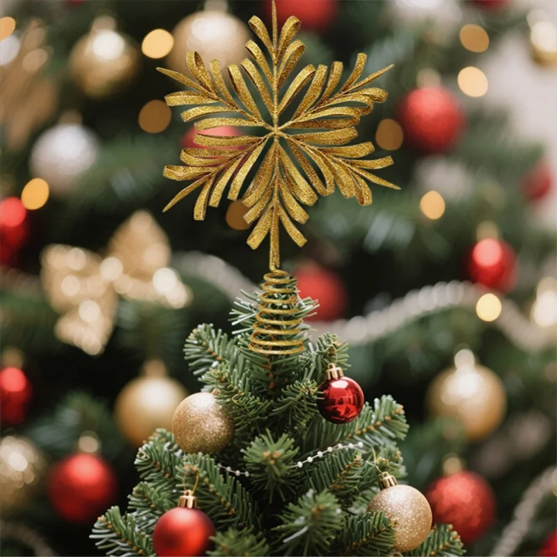 

New Iron Christmas Tree Top Star Decoration Ornament Christmas Scene Arrangement Christmas Tree Decoration Tree Top Star