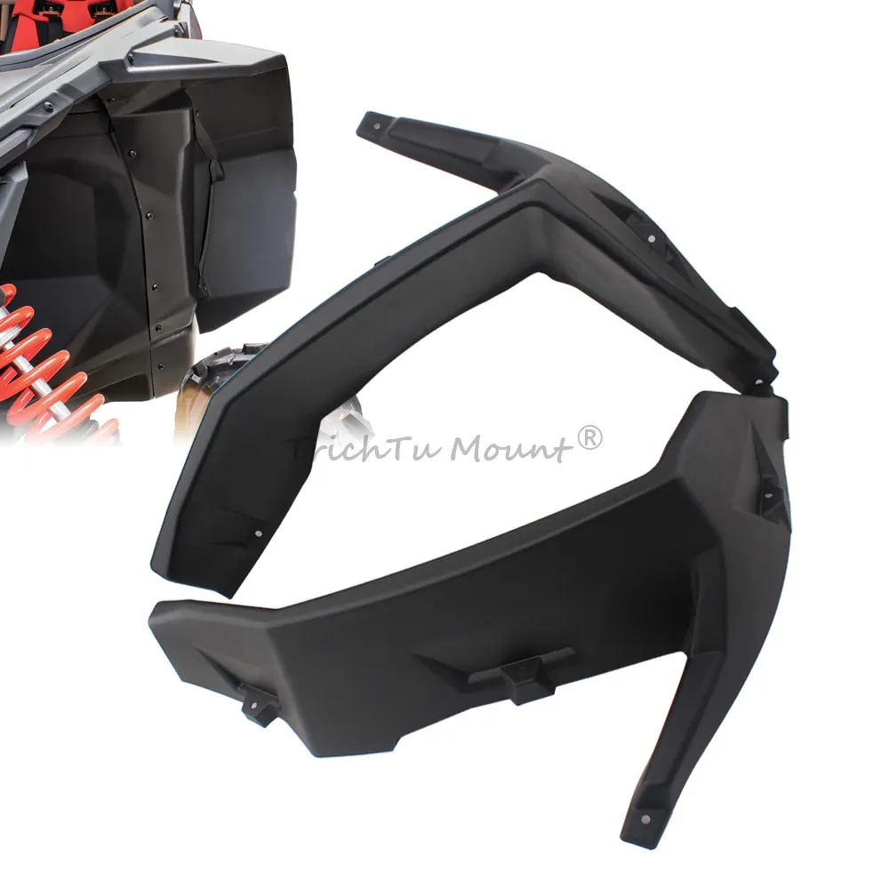 1Pair Front Fender Flares Extensions  UTV Accessories For Polaris RZR XP Turbo S S4 Trail 4 900 1000 2014-2024 ABS Splash Shield